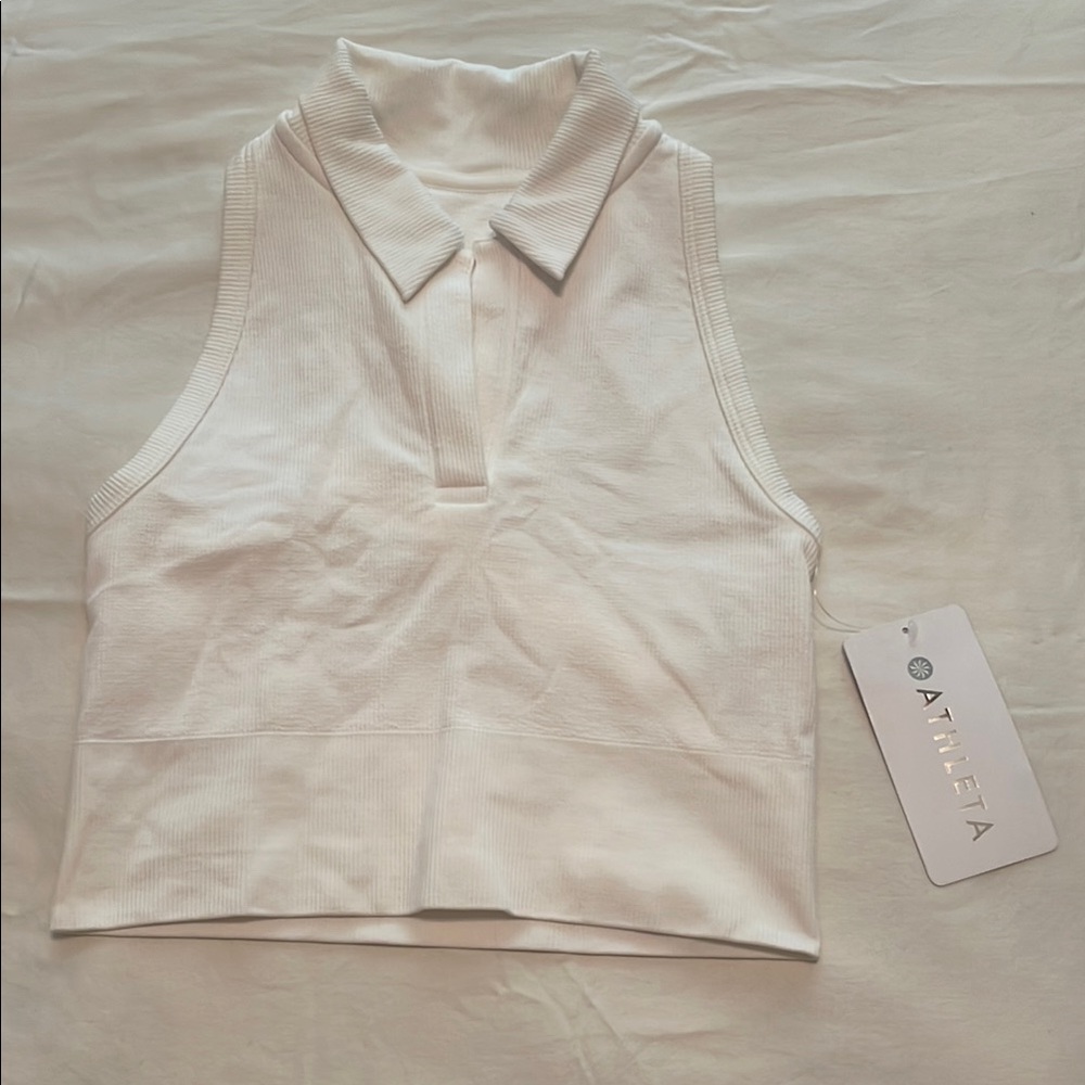 Athleta Aurora Seamless Crop Polo Tank